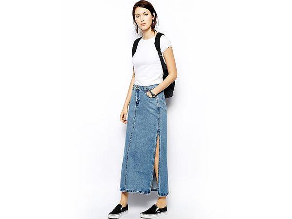 футболка к длинной юбке